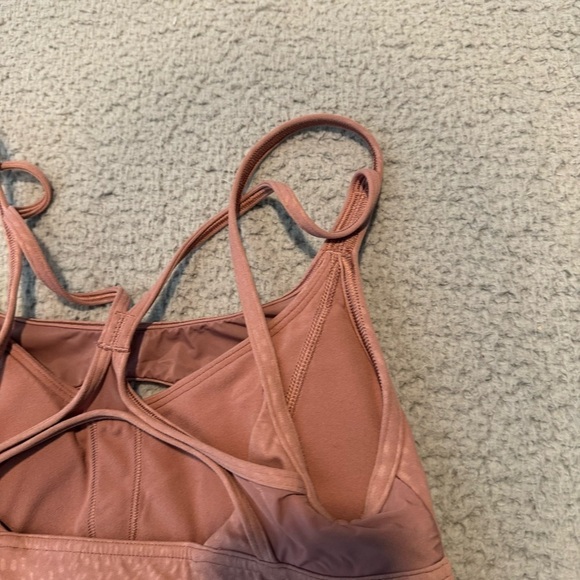 LULULEMON Nulu Mesh Support Yoga Bra Sz 6 Jewel Emboss Spiced Chai A/B Cup - Picture 7 of 10